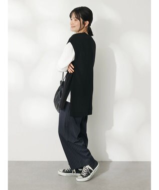 CRAFT STANDARD BOUTIQUE 【２点セット】片畦ニットベスト＋ロンＴＥＥ Black