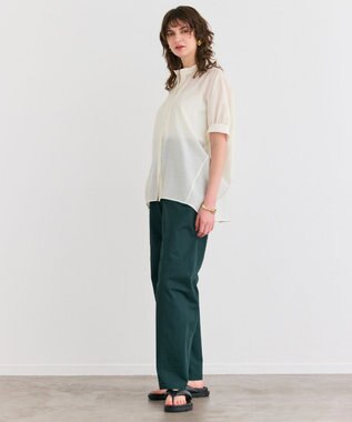 BEIGE， 【洗える】AMARYLLIS / シアーパフオーバーサイズブラウス Ecru