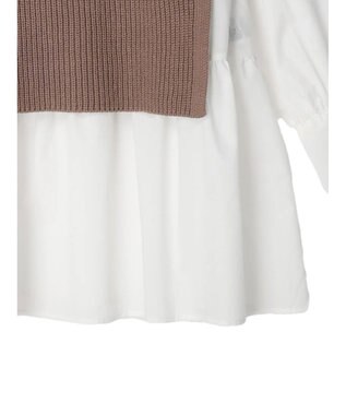 earth music&ecology ＳＥＴ２点　ベスト＋チュニックブラウス Mocha