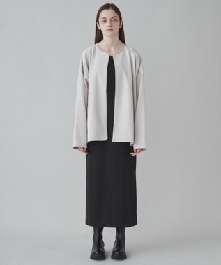 WEGO 【ユニセックス着用ITEM】トロミノーカラーブルゾン ライトベージュ