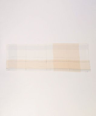 MOONBAT FURLA ラメ入りブロックチェックストール ベージュ