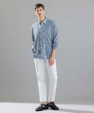 JOSEPH HOMME 【LIBERTY】クレイジーリバティ　半袖レギュラーシャツ サックスブルー系