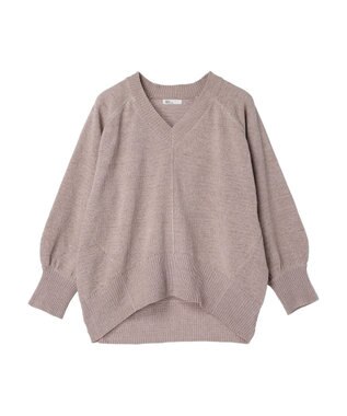 CRAFT STANDARD BOUTIQUE 洗えるコードモールＶネックプルオーバー Gray Beige