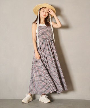 ボリュームチェックキャミワンピ