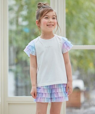 ANY KIDS 接触冷感 レインボーチュール Tシャツ ホワイト