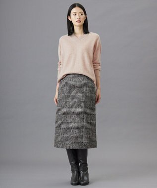 J.PRESS LADIES L 【洗える】CASHMERE BLEND Vネック プルオーバーニット トップベージュ系