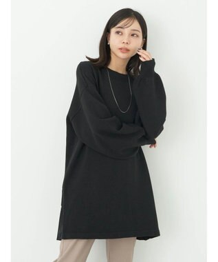 earth music&ecology バックヘムプリーツチュニック Black