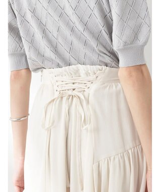 earth music&ecology シアー楊柳アシメティアードスカート Off White