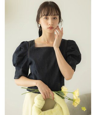 earth music&ecology パワショルスクエアネックプルオーバー Dark Indigo