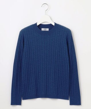 J.PRESS LADIES 【洗える】KNIT BASIC クルーネック ニット トップブルー系