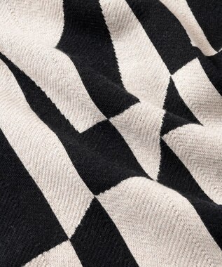 TRICOTE GEOMETRIC HERRINGBONE REBERSIBLE SCARF / キカヘリンボーンリバーマフラー 99BLACK