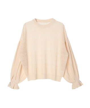 Green Parks ・ｆｕｒｒｙ　ｒａｔｅ　シアー×ギャザープルオーバー Light Beige