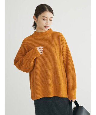 Green Parks ｍｏｋｏモール畦編みモックネックプルオーバー Yellow