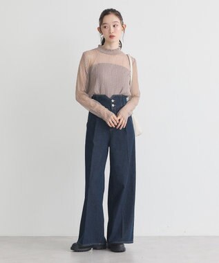 earth music&ecology ハイウエストデニムパンツ Indigo