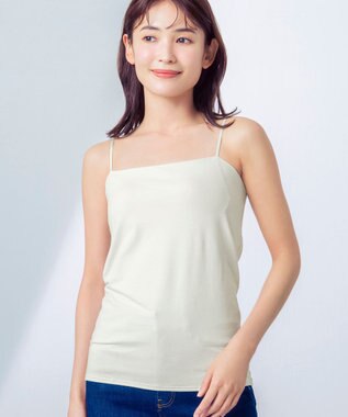 Wing カップ付きキャミソール ラク きれいなバストシルエット 綿混(身生地) 【シンクロブラトップ スリムストラップ】 ブラトップ 春 夏 ET1093 ウイング／ワコール クリーム
