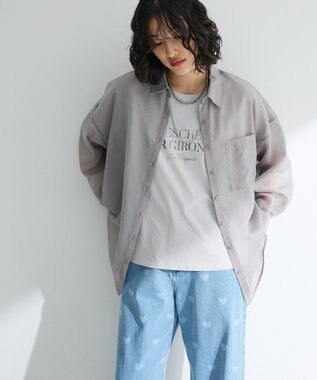 Green Parks 　・ＥＬＥＮＣＡＲＥ　ＤＵＥ　ラメシアー長袖シャツ Charcoal Gray
