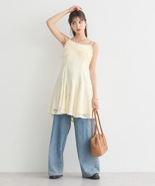 earth music&ecology ハイウエストデニムパンツ Light Indigo