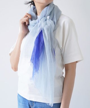 muto Ramie300 バーティカルグラデーション リネンストール ramie300 blue