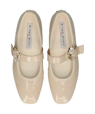 Bridget Birkin ＜3E＞【Bridget Birkin Walk】ビジューメリージェーンパンプス ライトベージュエナメル