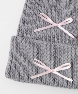 WEGO ribbon　knit　cap グレー