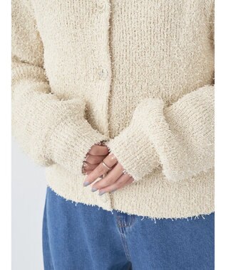 earth music&ecology カールヤーンカーディガン Ivory