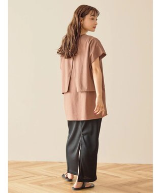 AMERICAN HOLIC レイヤードフレンチスリーブカットチュニック Brown