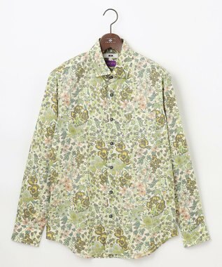 JOSEPH ABBOUD リバティプリント シャツ ライトグリーン系5