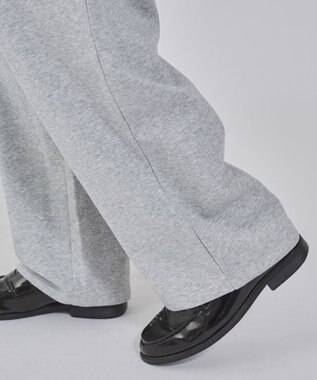 WEGO 【ウエストゴム/MLサイズ展開/ユニセックス着用ITEM】ボンディングワイドスウェットパンツ 杢グレー