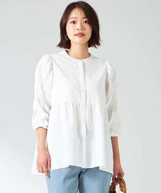 ANY SIS S 【洗える】ギャザースリーブ ブラウス