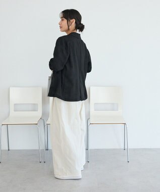 CRAFT STANDARD BOUTIQUE リネンライクオーバーサイズジャケット Black