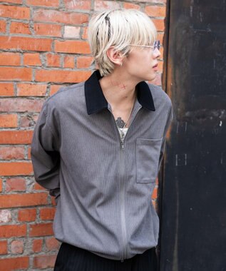 WEGO 【ユニセックス着用ITEM/MLサイズ展開】コーデュロイシャツジャケット ブラック中濃色