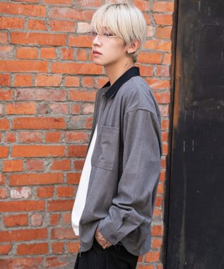 WEGO 【ユニセックス着用ITEM/MLサイズ展開】コーデュロイシャツジャケット ブラック中濃色