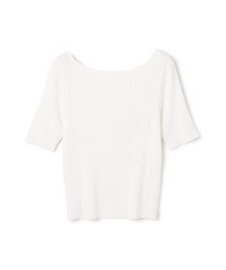 GRACE CONTINENTAL リブカシュクールニットトップ ホワイト