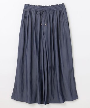 ANY 【洗濯機可能・ウエストゴム】リラックススカーチョ シャンブレーネイビー