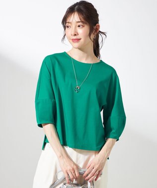 ANY SIS S 【撥水・汗ジミ防止・UVケア・洗える】スーピマスムース クロップド Tシャツ