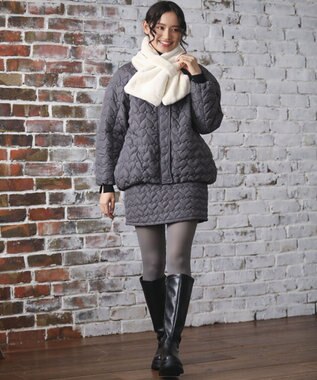 Green Parks ・ｓｗｉｎｇ　ｂｙ　ハートキルトミニスカート Charcoal Gray