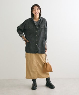 Green Parks 袖チュールドッキングラメプルオーバー Black