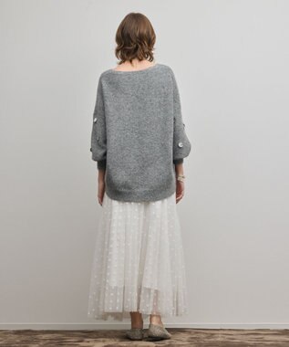 GRACE CONTINENTAL スパンコールニットトップ グレー