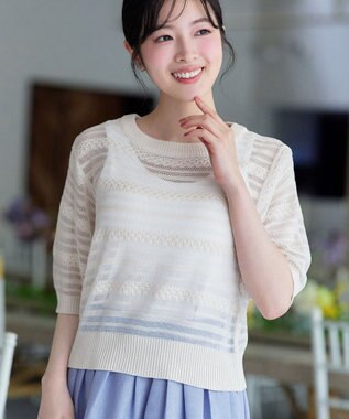 Tiaclasse シアーボーダーニット