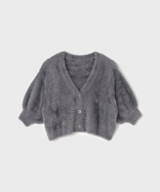 GRACE CONTINENTAL フェザースリーブニットカーディガン グレー