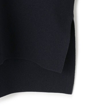 ICB L 【洗える】 シンセティックダブルフェイス スキッパーニットプルオーバー ネイビー系