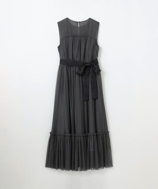 GRACE CONTINENTAL プリーツロングドレス グレー