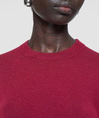 JOSEPH 【洗える】キャッシュエアー　ラウンドネックニット Ruby