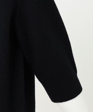 23区 【R(アール)】ウールカシミヤ パールトリム 襟付き五分袖ニット ブラック系