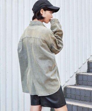 WEGO 【ユニセックス着用ITEM】 デニムBIGシャツ（LS） デニム淡加工色