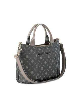IBIZA モノグラムナイロン　2WAYバッグ ダークグレー