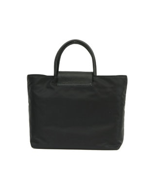 UNBILLION 『VERY』バイヤー大和美帆さんコラボ　ペルケ perche / 牛革フラップナイロントートバッグ ブラック