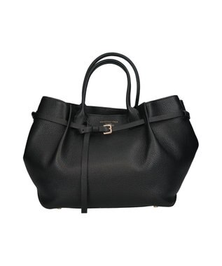 INTER-CHAUSSURES 【CHRISTIAN VILLA】シュリンクレザーハンドバッグ ブラック