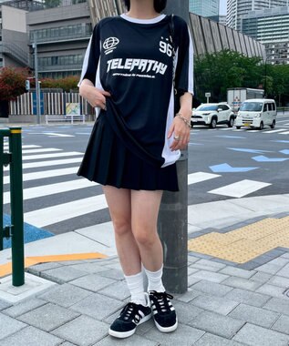 WEGO サッカーメッシュ切り替えビッグT ブラック