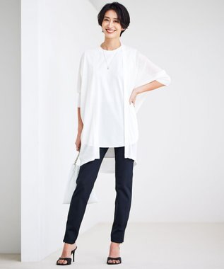 ICB L 【接触冷感・洗える】コンパクトスムース ノースリーブTシャツ オフホワイト系